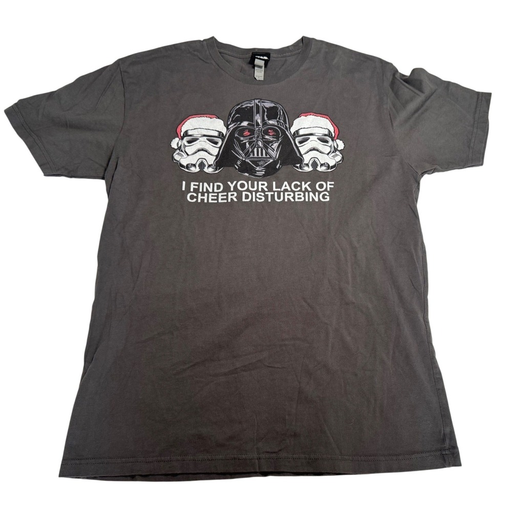 Star Wars Darth Vader I Find Your Lack Of Cheer Disturbing Shirt L Gray Graphic